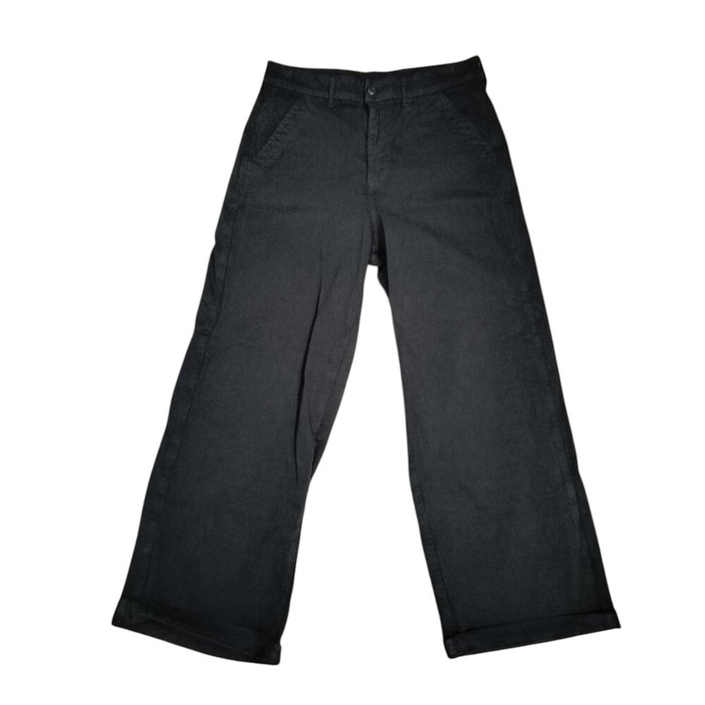 American Eagle stretch high-waisted, wide-leg, black denim jeans